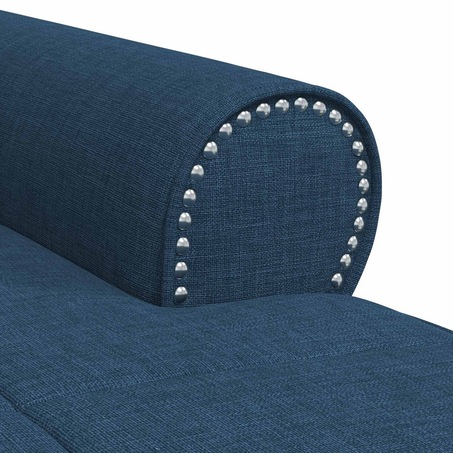 Chaise Lounge met kussen Blauw 91 x 157 x 91 cm Stof