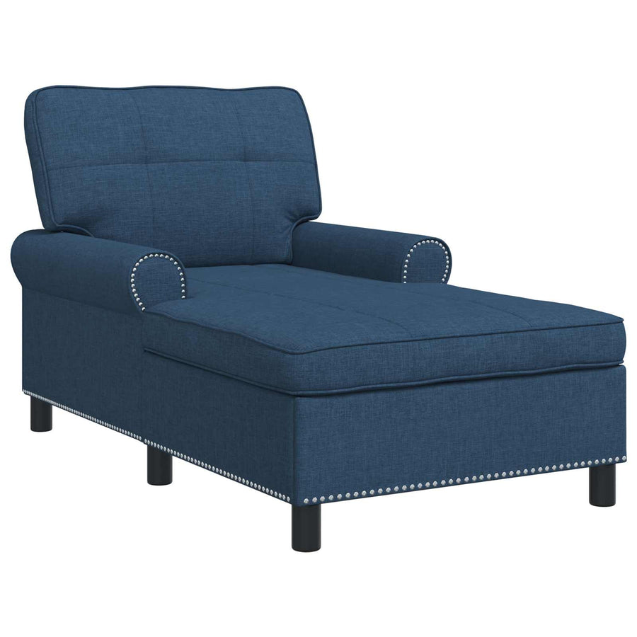 Chaise Lounge met kussen Blauw 91 x 157 x 91 cm Stof