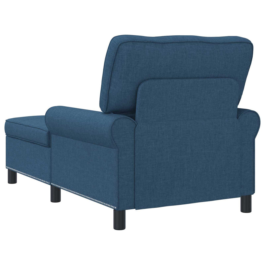 Chaise Lounge met kussen Blauw 91 x 157 x 91 cm Stof