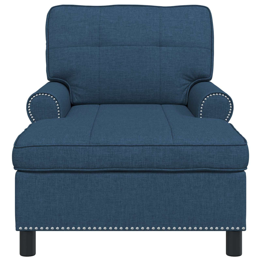 Chaise Lounge met kussen Blauw 91 x 157 x 91 cm Stof