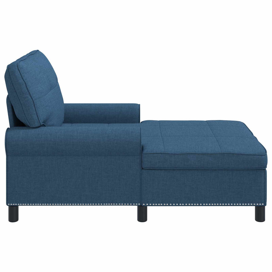 Chaise Lounge met kussen Blauw 91 x 157 x 91 cm Stof
