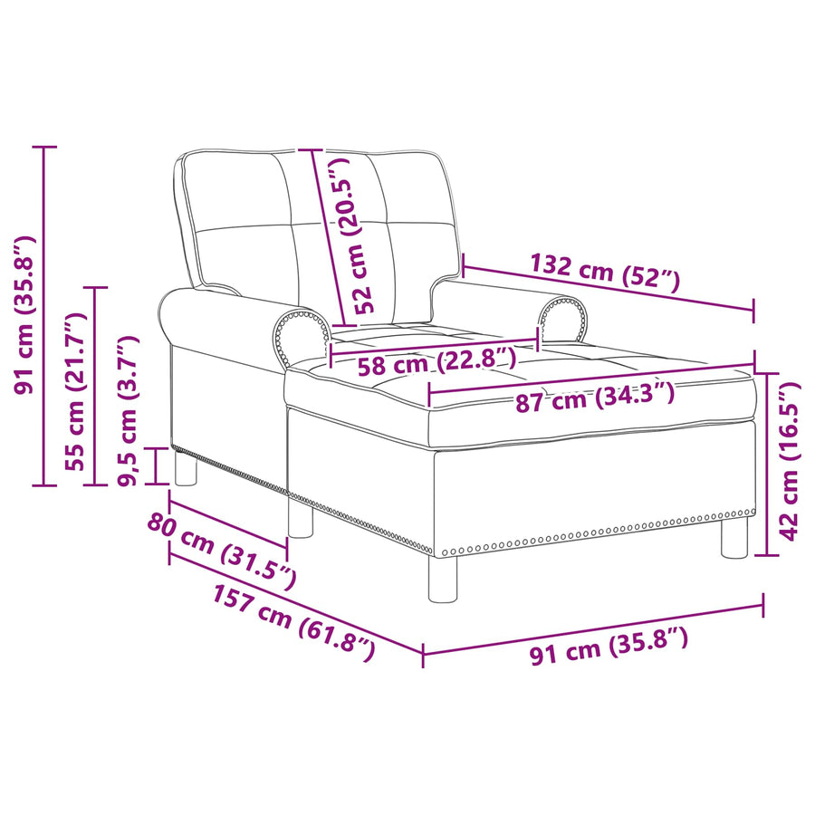 Chaise Lounge met kussen Blauw 91 x 157 x 91 cm Stof