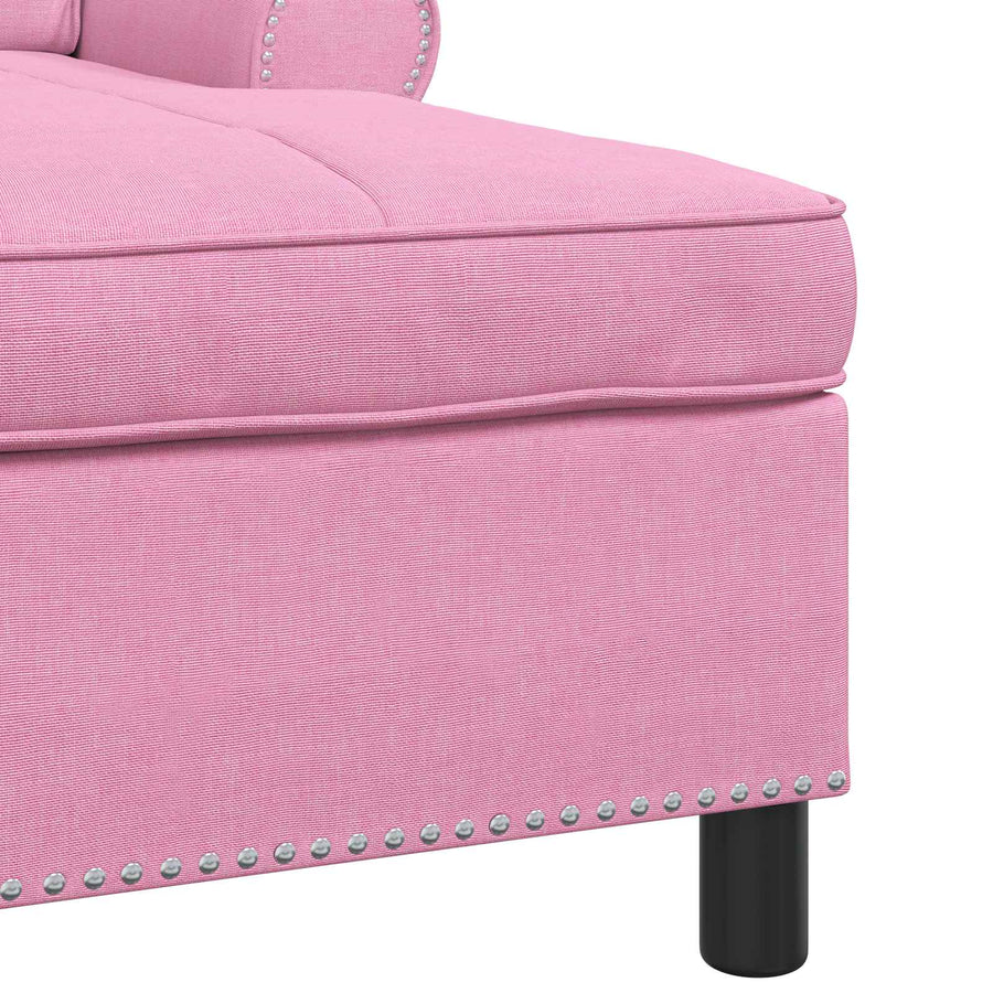 Chaise Lounge met kussen Roze 91 x 157 x 91 cm Stof