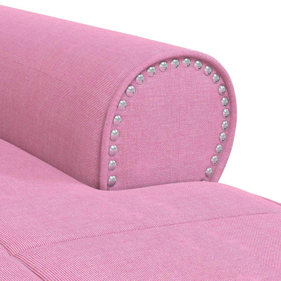 Chaise Lounge met kussen Roze 91 x 157 x 91 cm Stof