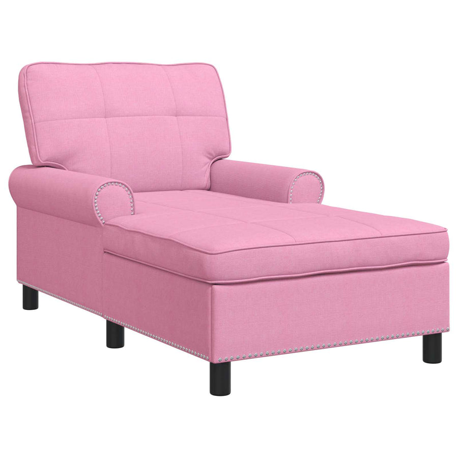 Chaise Lounge met kussen Roze 91 x 157 x 91 cm Stof