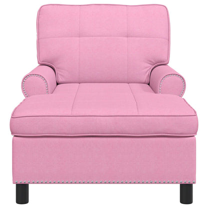 Chaise Lounge met kussen Roze 91 x 157 x 91 cm Stof