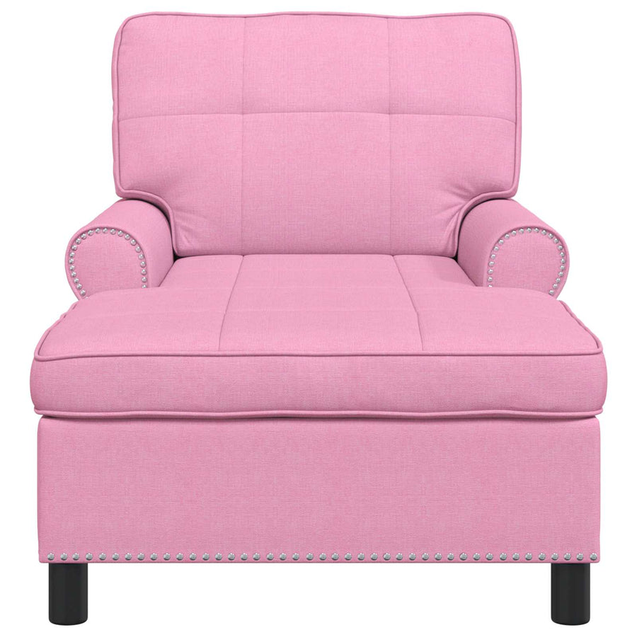 Chaise Lounge met kussen Roze 91 x 157 x 91 cm Stof