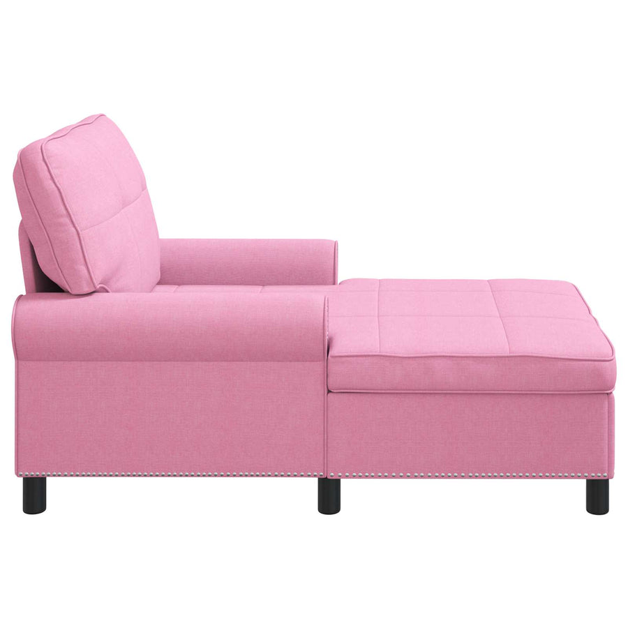 Chaise Lounge met kussen Roze 91 x 157 x 91 cm Stof