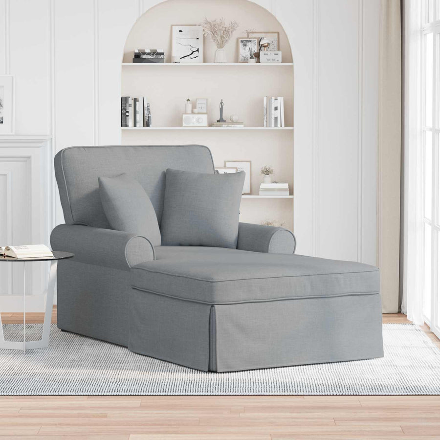 Chaise Lounge Met Rok 91 X 157 X 91 Cm Stof Lichtgrijs