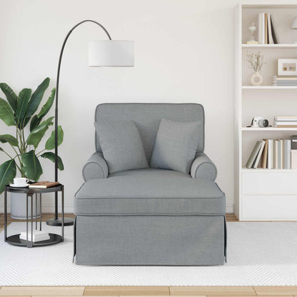 Chaise Lounge Met Rok 91 X 157 X 91 Cm Stof Lichtgrijs