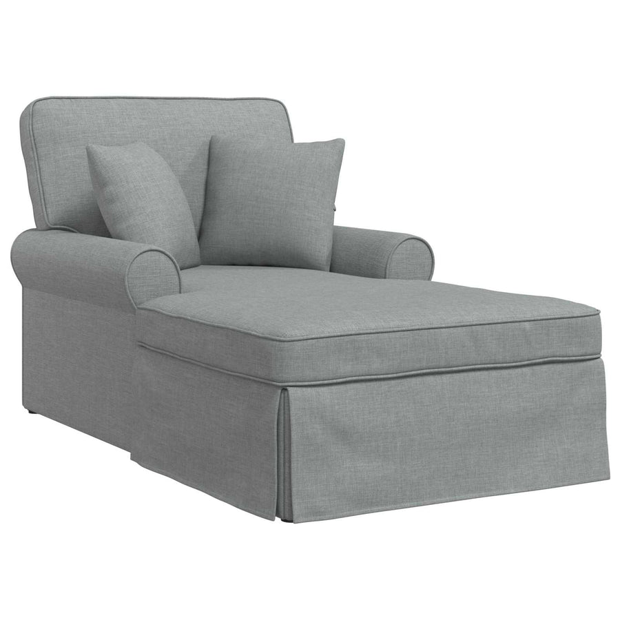 Chaise Lounge Met Rok 91 X 157 X 91 Cm Stof Lichtgrijs