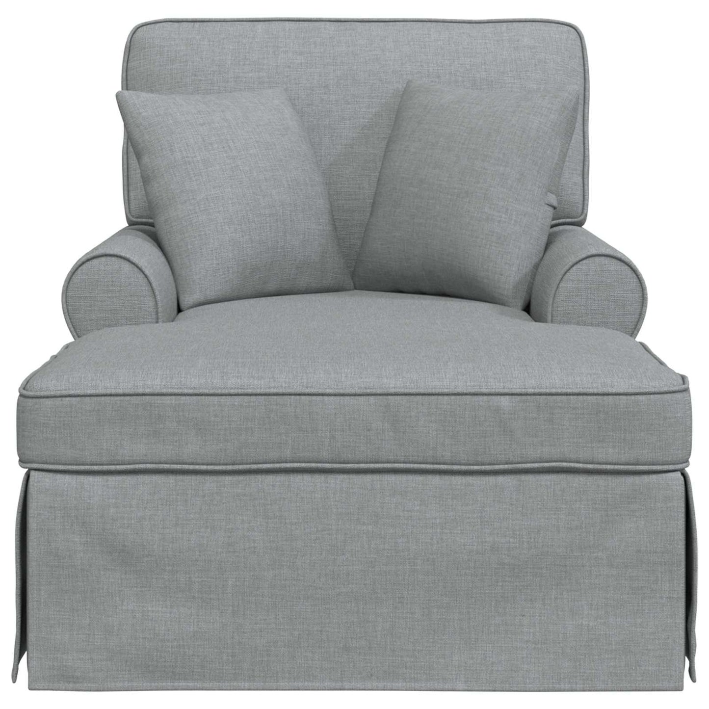 Chaise Lounge Met Rok 91 X 157 X 91 Cm Stof Lichtgrijs