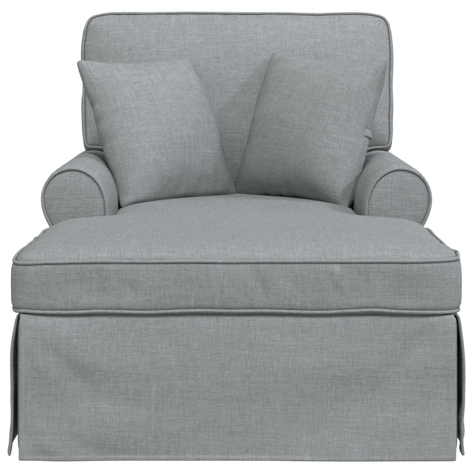 Chaise Lounge Met Rok 91 X 157 X 91 Cm Stof Lichtgrijs