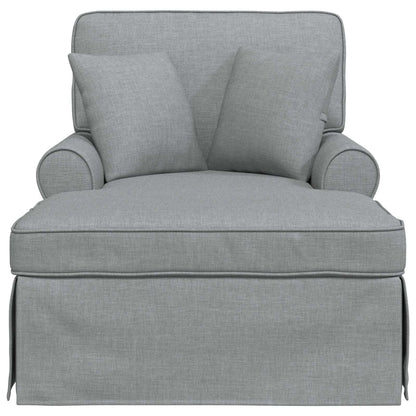 Chaise Lounge Met Rok 91 X 157 X 91 Cm Stof Lichtgrijs