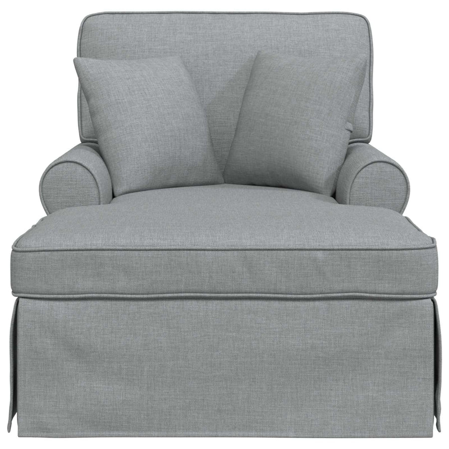 Chaise Lounge Met Rok 91 X 157 X 91 Cm Stof Lichtgrijs