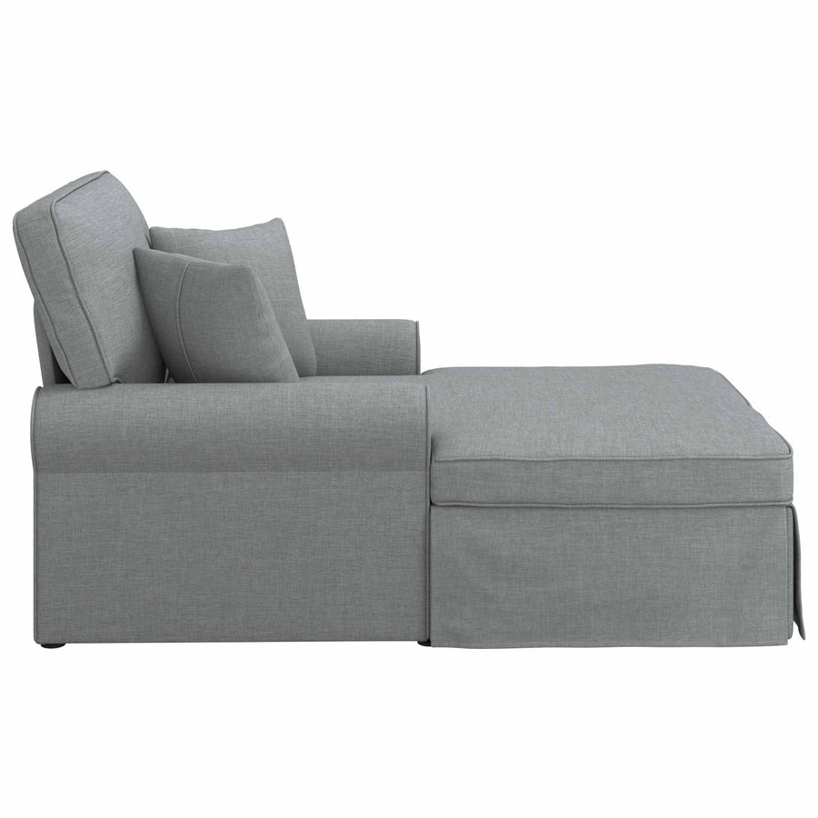 Chaise Lounge Met Rok 91 X 157 X 91 Cm Stof Lichtgrijs