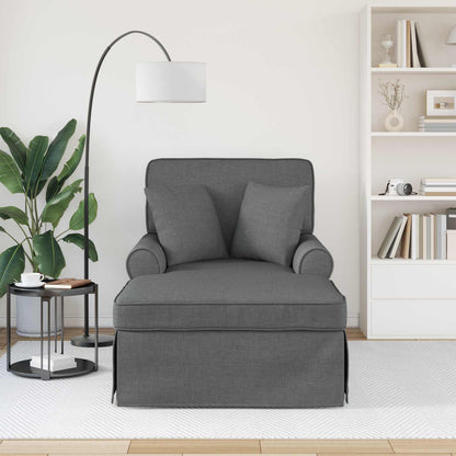 Chaise Lounge Met Rok 91 X 157 X 91 Cm Stof Donkergrijs