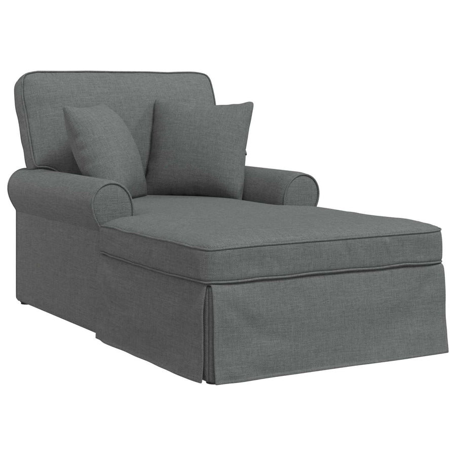 Chaise Lounge Met Rok 91 X 157 X 91 Cm Stof Donkergrijs