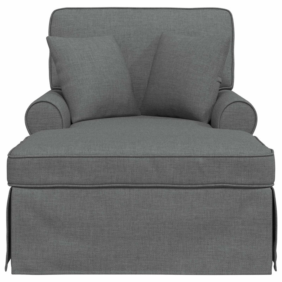 Chaise Lounge Met Rok 91 X 157 X 91 Cm Stof Donkergrijs