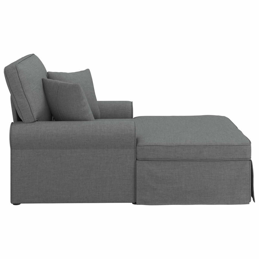 Chaise Lounge Met Rok 91 X 157 X 91 Cm Stof Donkergrijs