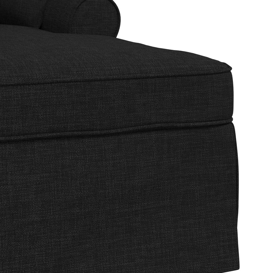 Chaise Lounge Met Rok Met Kussen 91 X 157 X 91 Cm Stof Zwart