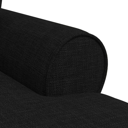 Chaise Lounge Met Rok Met Kussen 91 X 157 X 91 Cm Stof Zwart