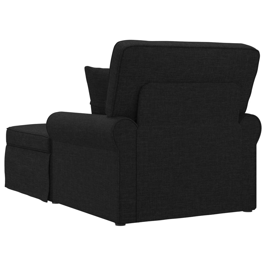 Chaise Lounge Met Rok Met Kussen 91 X 157 X 91 Cm Stof Zwart
