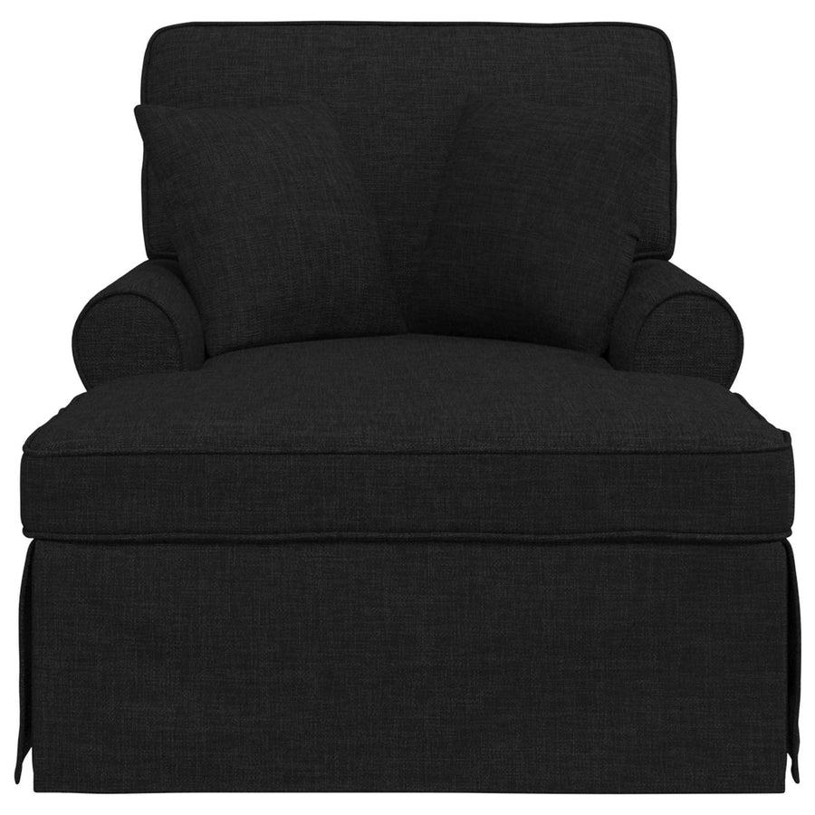 Chaise Lounge Met Rok Met Kussen 91 X 157 X 91 Cm Stof Zwart