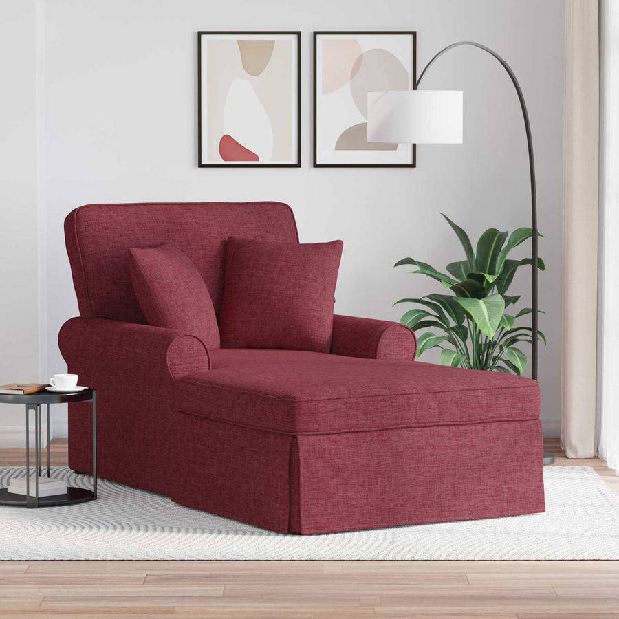 Chaise Lounge Met Rok Met Kussen 91 X 157 X 91 Cm Stof Wijnrood
