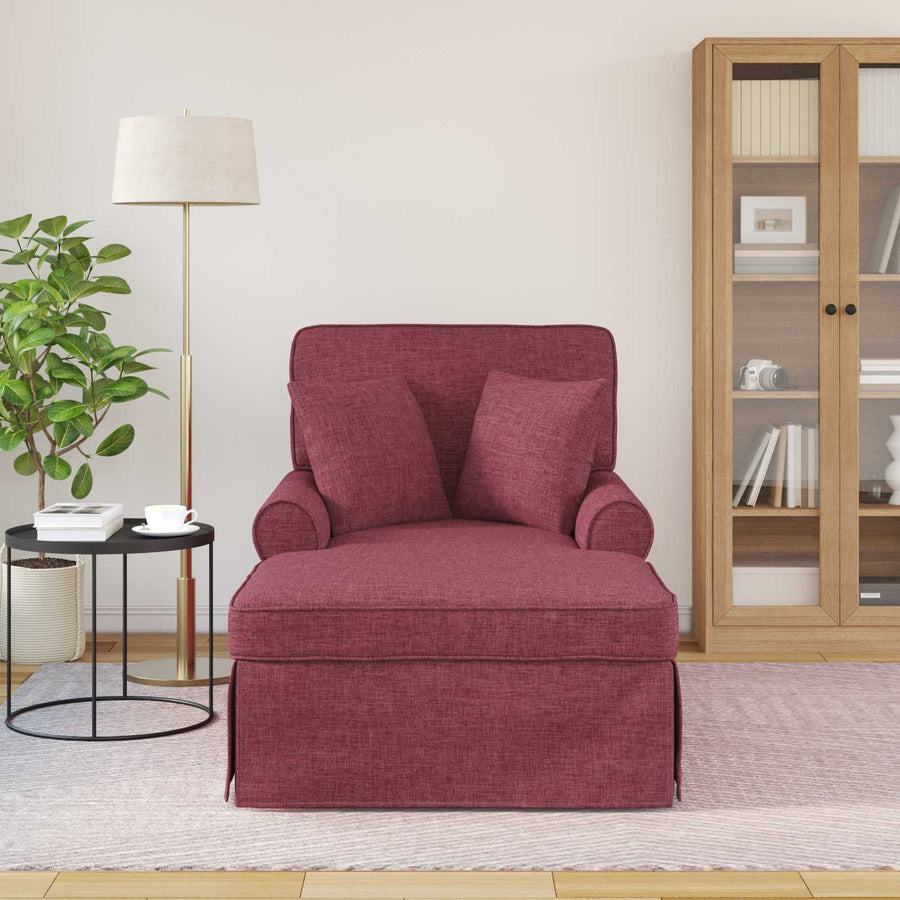 Chaise Lounge Met Rok Met Kussen 91 X 157 X 91 Cm Stof Wijnrood