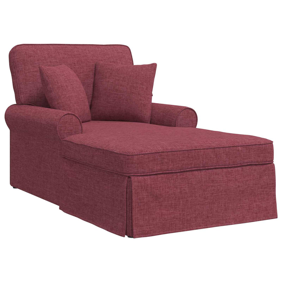 Chaise Lounge Met Rok Met Kussen 91 X 157 X 91 Cm Stof Wijnrood