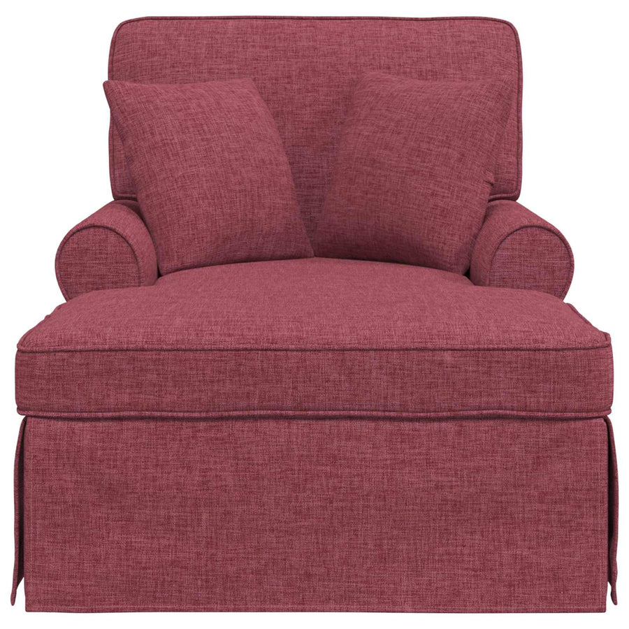 Chaise Lounge Met Rok Met Kussen 91 X 157 X 91 Cm Stof Wijnrood