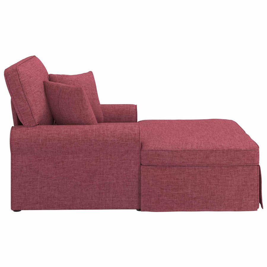 Chaise Lounge Met Rok Met Kussen 91 X 157 X 91 Cm Stof Wijnrood