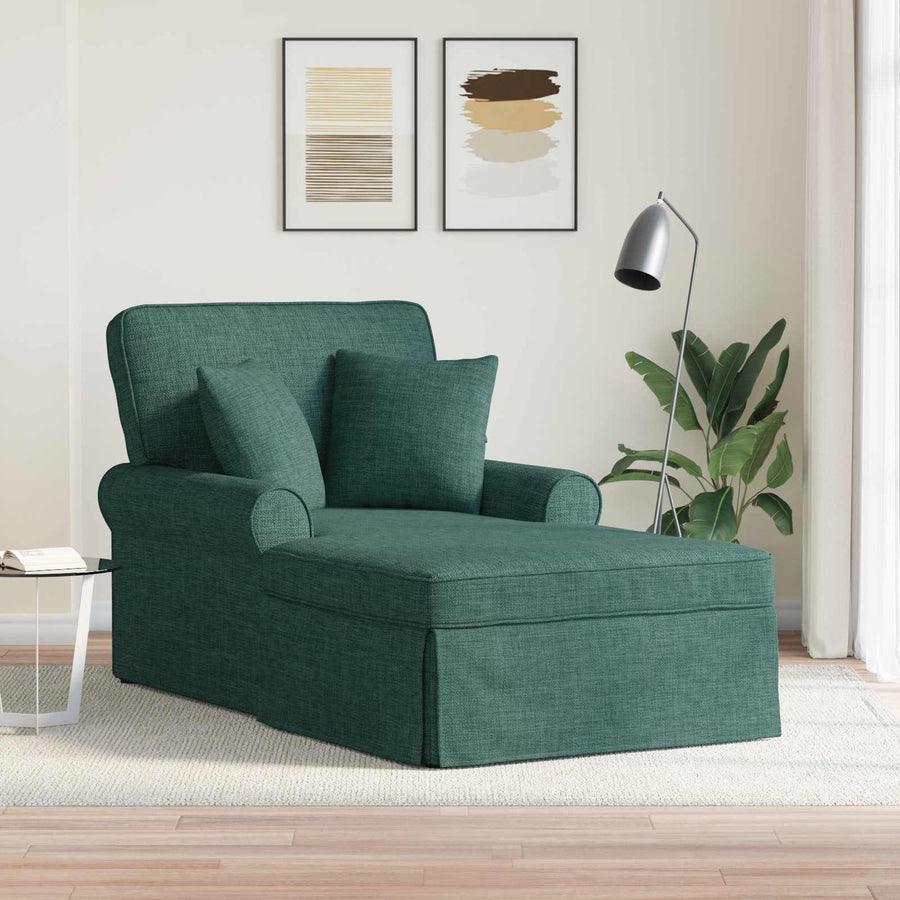 Chaise Lounge Met Rok 91 X 157 X 91 Cm Stof Donkergroen