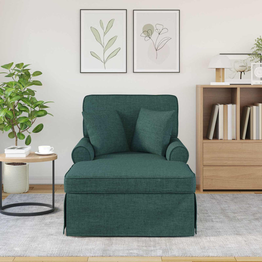 Chaise Lounge Met Rok 91 X 157 X 91 Cm Stof Donkergroen
