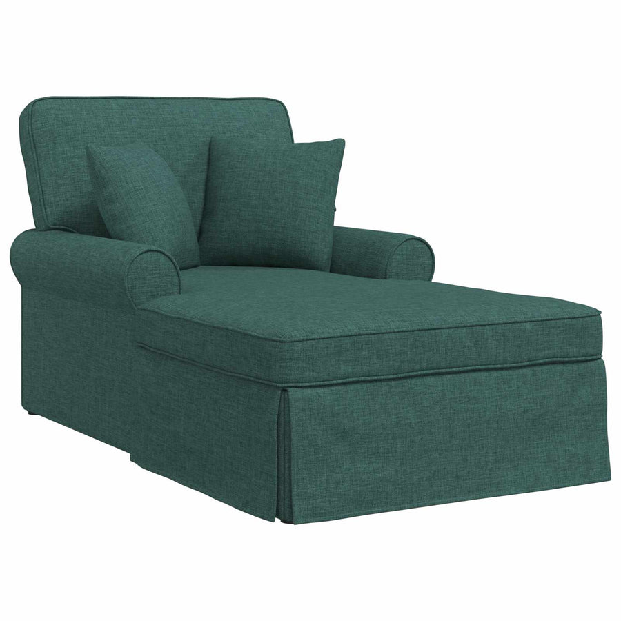 Chaise Lounge Met Rok 91 X 157 X 91 Cm Stof Donkergroen