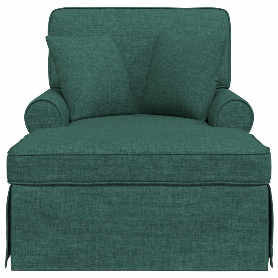 Chaise Lounge Met Rok 91 X 157 X 91 Cm Stof Donkergroen