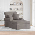 Chaise Lounge met Rok met kussen met kussen 3 pcs Taupe Stof