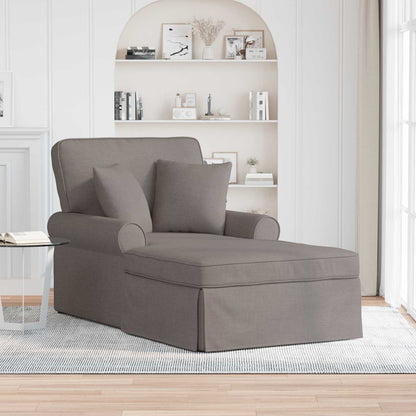 Chaise Lounge Met Rok Met Kussen 91 X 157 X 91 Cm Stof Taupe