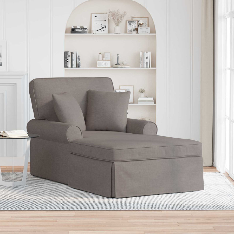 Chaise Lounge Met Rok Met Kussen 91 X 157 X 91 Cm Stof Taupe