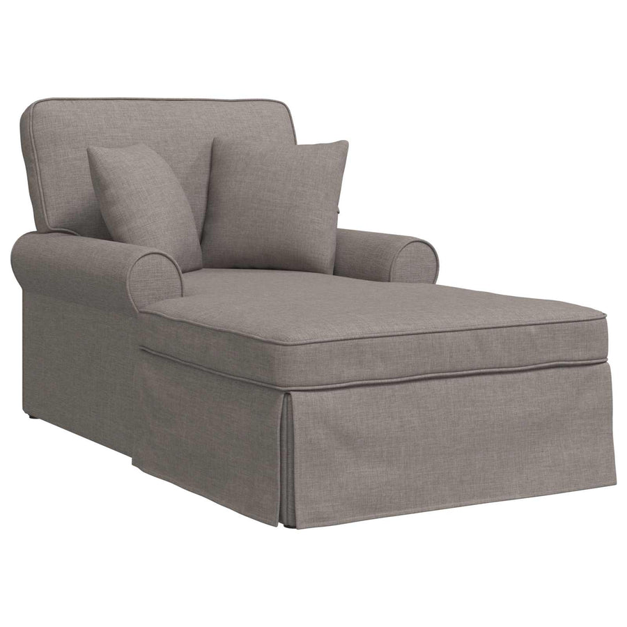 Chaise Lounge Met Rok Met Kussen 91 X 157 X 91 Cm Stof Taupe