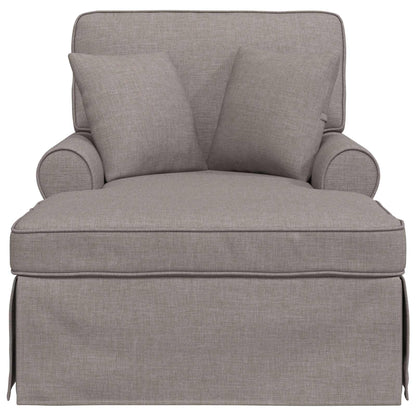 Chaise Lounge Met Rok Met Kussen 91 X 157 X 91 Cm Stof Taupe