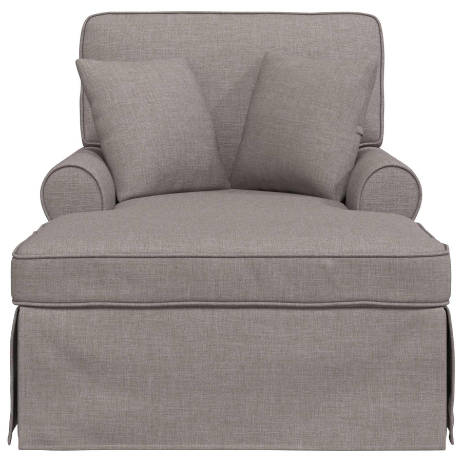 Chaise Lounge Met Rok Met Kussen 91 X 157 X 91 Cm Stof Taupe