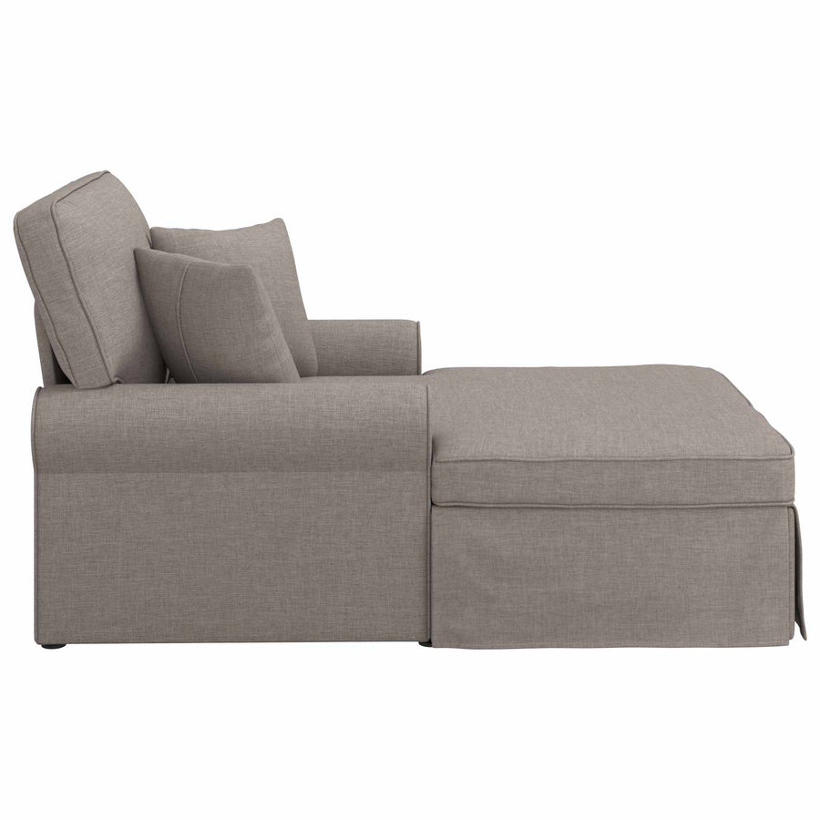 Chaise Lounge Met Rok Met Kussen 91 X 157 X 91 Cm Stof Taupe