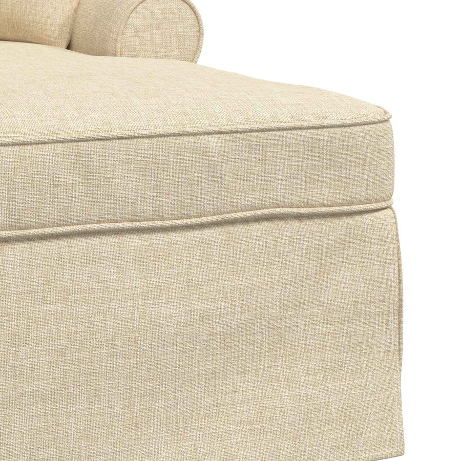 Chaise Lounge Met Rok Met Kussen 91 X 157 X 91 Cm Stof Crème