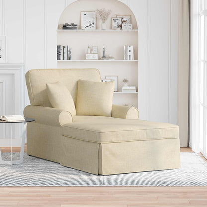 Chaise Lounge Met Rok Met Kussen 91 X 157 X 91 Cm Stof Crème