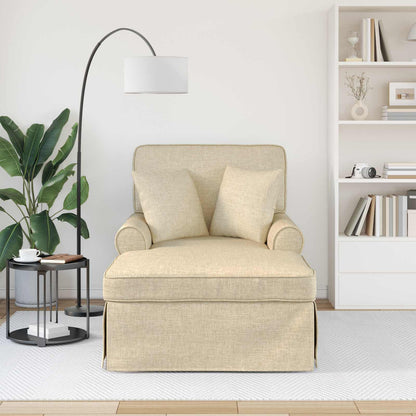 Chaise Lounge Met Rok Met Kussen 91 X 157 X 91 Cm Stof Crème