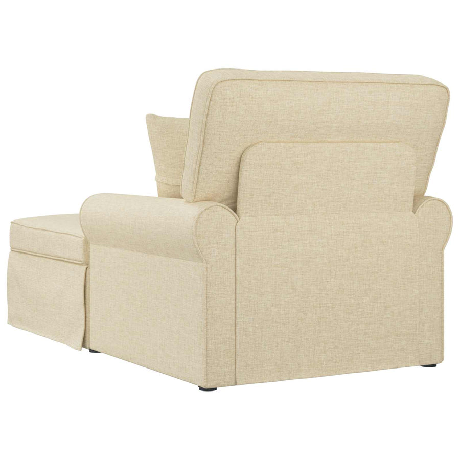Chaise Lounge Met Rok Met Kussen 91 X 157 X 91 Cm Stof Crème