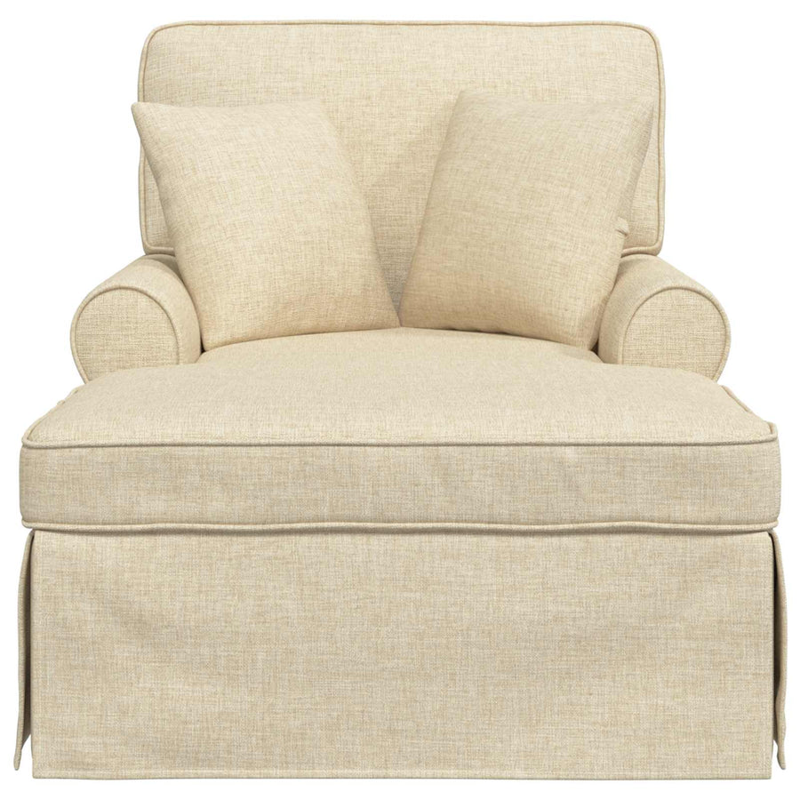 Chaise Lounge Met Rok Met Kussen 91 X 157 X 91 Cm Stof Crème