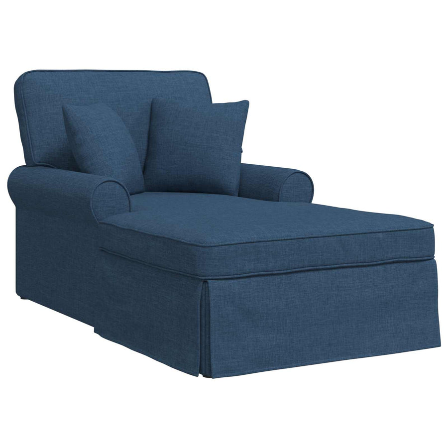 Chaise Lounge Met Rok Met Kussen 91 X 157 X 91 Cm Stof Blauw